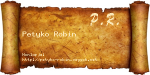 Petyko Robin névjegykártya